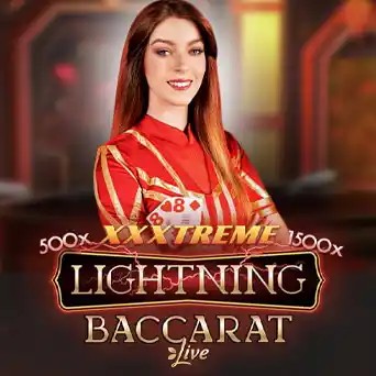 Lightning Baccarat casino game by Evolution – featured logo at Casino Kingdom